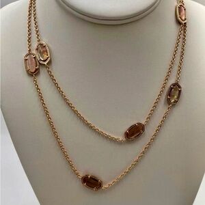 Kendra Kellie Station Scott Rose Gold Brown Abalone Necklace